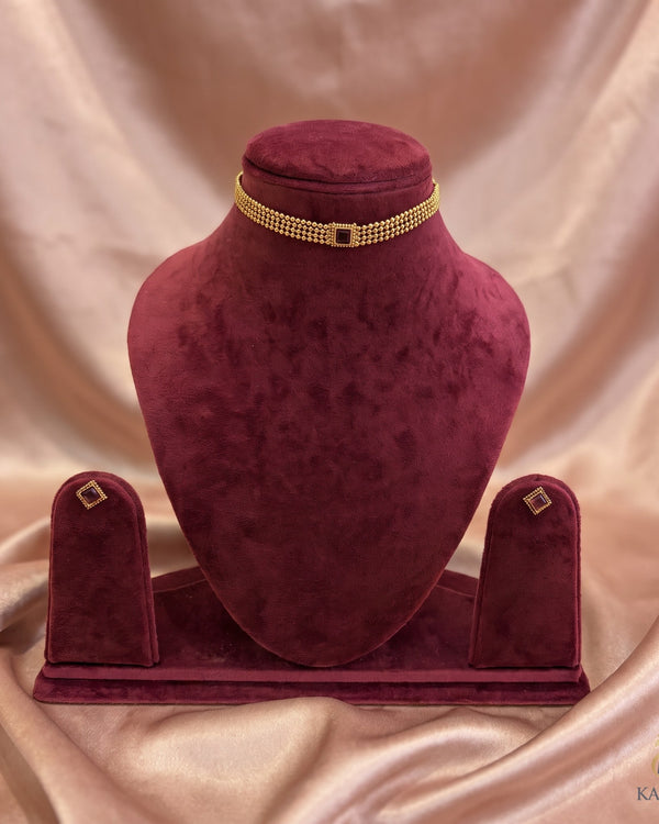 Simple Choker Set-Cut Stone
