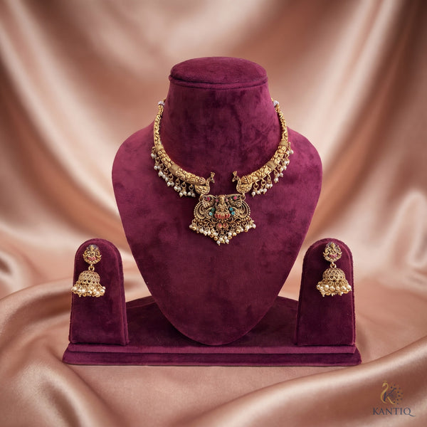 Peacock Lakshmi Necklace Set