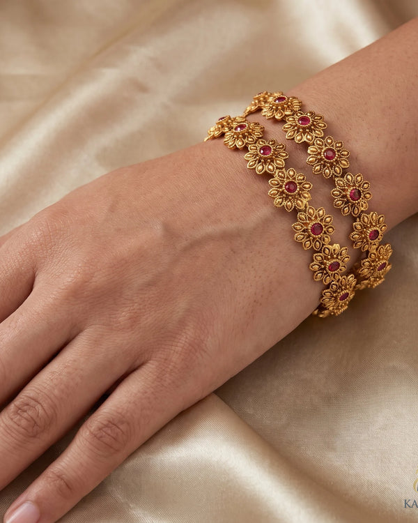 Floral Bangles - Bangles - Front View