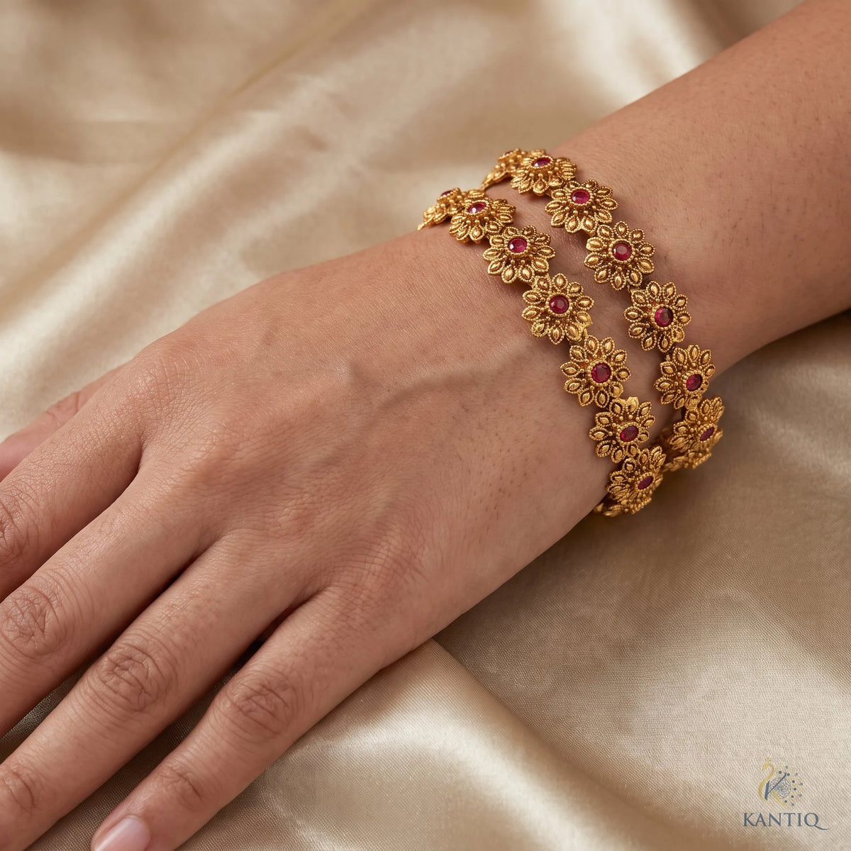 Floral Bangles - Bangles - Front View