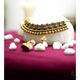Antique Lakshmi Ball Choker Necklace set with matching Jhumkhas - Necklace - Detail View