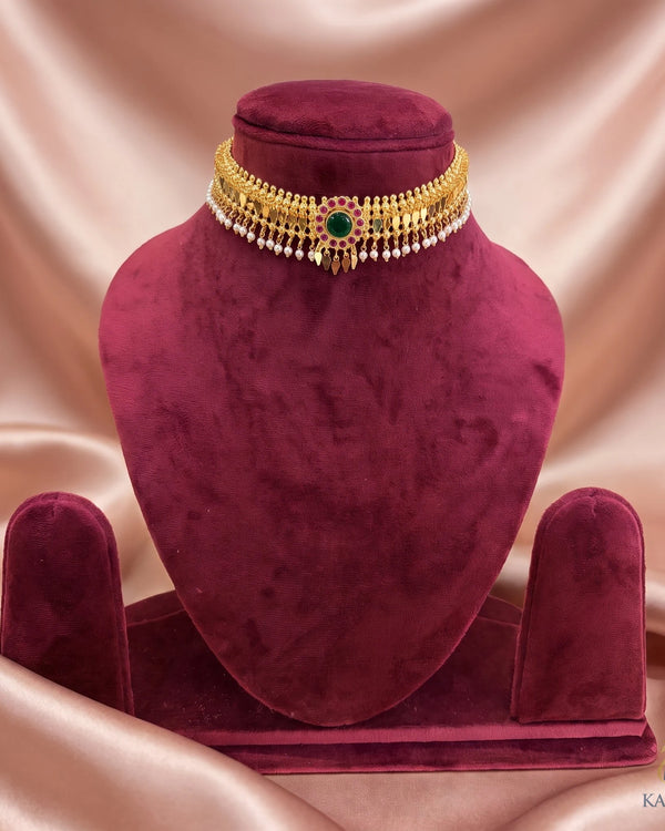 Pearl Palakka Elakkathali - Choker - Front View