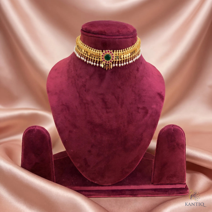 Pearl Palakka Elakkathali - Choker - Front View