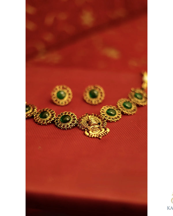 Kathakali Necklace set with matching Earrings - Necklace - Image 4
