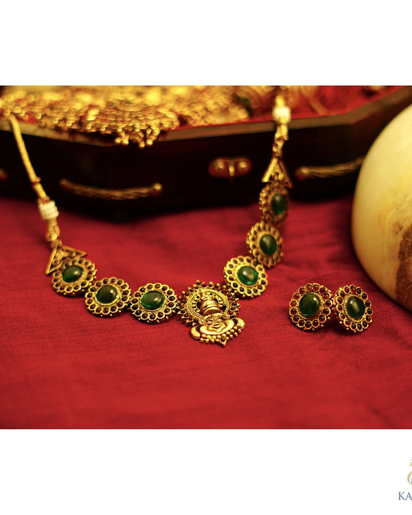 Kathakali Necklace set with matching Earrings - Necklace - Image 6