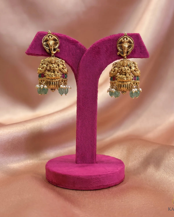 Gajalakshmi Temple Jhumka - Jhumka - Front View