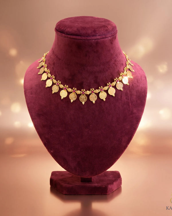 Lakshmi Coin Necklace - Necklace - Front View