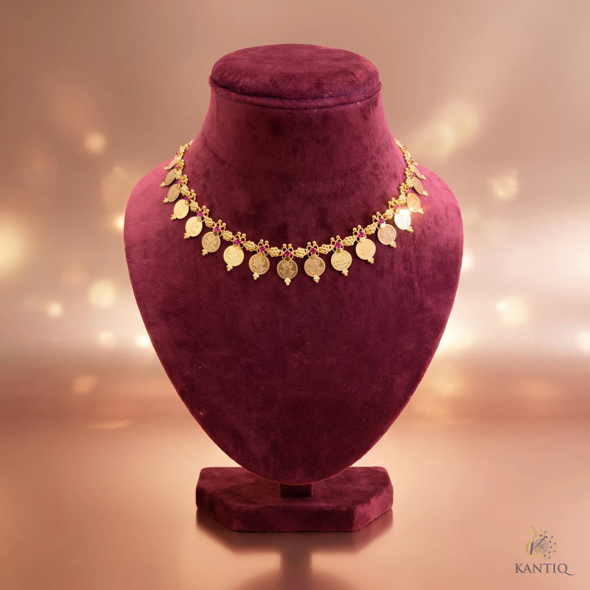 Lakshmi Coin Necklace - Necklace - Front View
