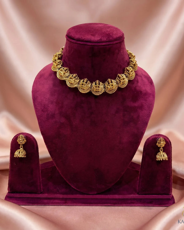 Mahalakshmi Temple Necklace - Necklace - Front View
