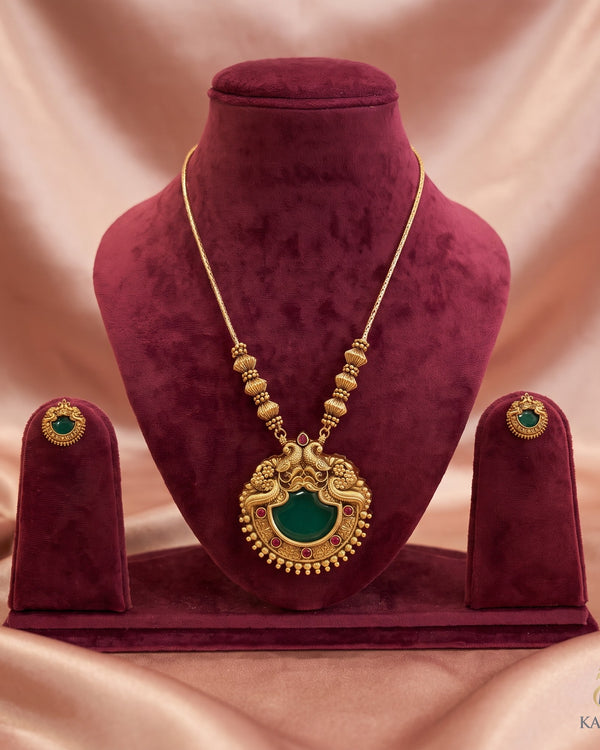 Peacock Pendant Necklace Set