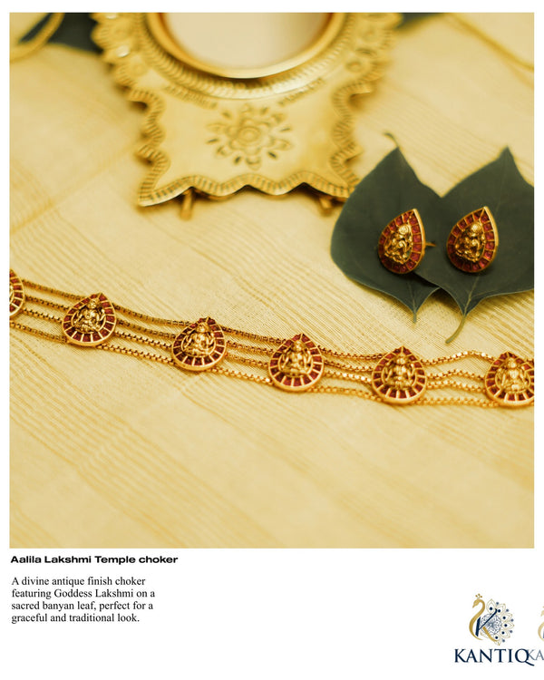 Aalila Lakshmi Temple Choker set with matching Earrings