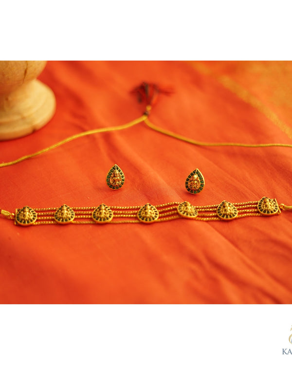 Aalila Lakshmi Temple Choker set with matching Earrings