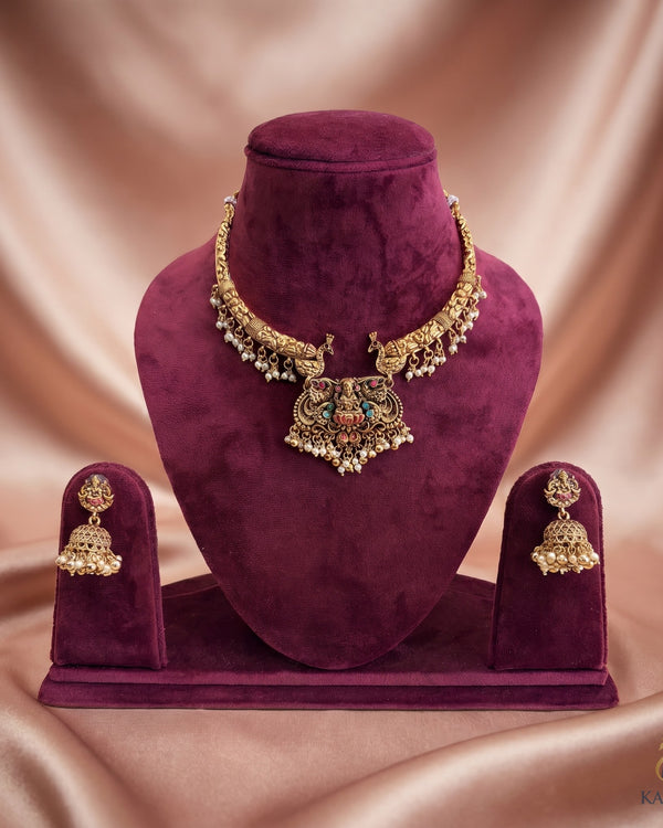 Peacock Lakshmi Necklace Set