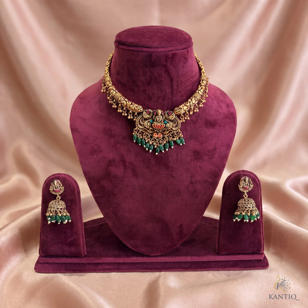 Peacock Lakshmi Necklace Set