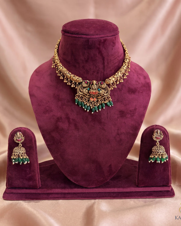 Peacock Lakshmi Necklace Set