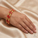 Coral Red Cylindrical Beaded Bangles