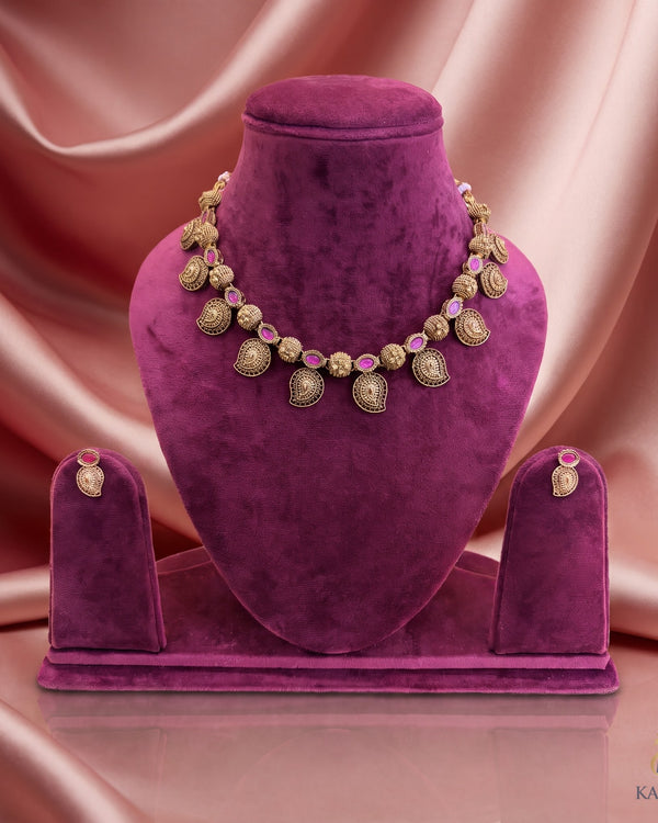 Turquoise Mango Charm Necklace Set
